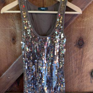 Brown Sequin Express Tank